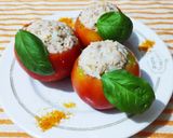 Foto del paso 1 de la receta: Tomates rellenos con arroz yamaní, naranja y aceitunas negras