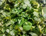 A picture of step 1 of Traditional methi bhaaji.