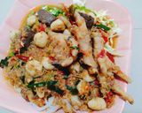 รูปขั้นตอนการทำที่ 8 ของ ขนมจีนน้ำยาป่าตีนไก่