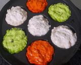 A picture of step 5 of Tricolour Rava Appe.