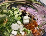 A picture of step 3 of Spelt summer salad and pomegranate molasses dressing.