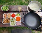 Une image de l'étape 1 de Nouilles de riz sautées aux légumes et tofu fumé.