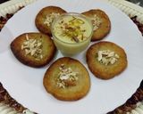 A picture of step 9 of Banana Malpua with kesariya Rabadi.