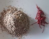 A picture of step 3 of Narali bhat (Coconut rice).