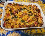 Une image de l'étape 16 de Gratin de gnochettis aux épinards, lard et tomates.