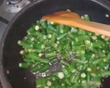 A picture of step 1 of Pyazi bhindi.