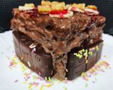 A picture of step 9 of Choco walnut bread pudding dessert.