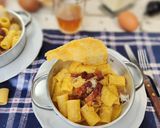 A picture of step 6 of Carbonara with Pecorino Crisp.