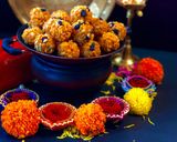 A picture of step 4 of Boondi Ladoo.