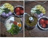 A picture of step 1 of Muthiya (wheat flour)with Masala veggies.