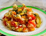 A picture of step 8 of Zucchini with rice and other vegetables in a multicooker.
