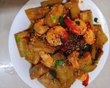 Hình bước làm 2 của món Cà tím xào tôm