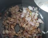 A picture of step 1 of Banglore style vegetable pulao (veg tomato bath) and mosru bajji.