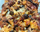Une image de l'étape 8 de Poulet au four, aubergines et tomates séchées.