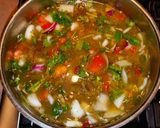 A picture of step 5 of Mike's New Mexican Chicken Soup.