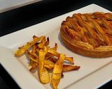 Une image de l'étape 11 de Galette pommes, poire, chocolat (sans oeufs) et ses chips de pelures de pommes.