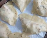 A picture of step 4 of Samosa Chat with Laal chutni.