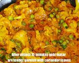 A picture of step 6 of Gobhi matar masala.