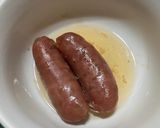 A picture of step 3 of Cabbage and Onion Sausage Fried Rice.