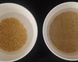 A picture of step 1 of Foxtail millet ven pongal with coconut chutney.