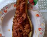 Pieczona Cukinia z mięsem mielonym cebulką i keczupem krok przepisu 3 zdjęcie