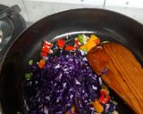A picture of step 2 of Garlicky Red Cabbage Rice.