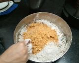 A picture of step 1 of Ragi Mathri.