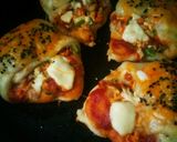 A picture of step 3 of Chicken cheese stuffed pocket.. Cookpad 5 challenge with Huma.