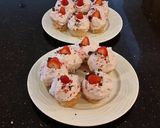 A picture of step 20 of Fresh Strawberry Chocolate Truffle Cupcakes with Fresh Strawberry Whipped Cream Frosting.