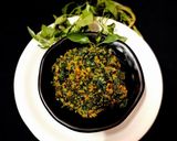 A picture of step 3 of Besan Bathua Leaves Sabzi.