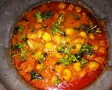 A picture of step 9 of Sattu kachori /chole.