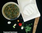A picture of step 5 of Shallow rice(tuwon shinkafa) with moringa soup.