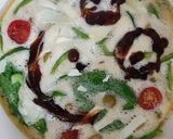 A picture of step 3 of Spinach Omelette Foccasia.