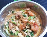 Foto langkah ke 2 dari resep Udang manis campur jamur tiram orak arik telur+sawi hijau.