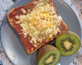 A picture of step 6 of Egg Bread Pizza in the Air Fryer.
