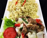 A picture of step 5 of Shaking Beef Fried Rice (Cơm Bò Lúc Lắc).