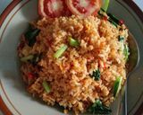 Foto langkah ke 6 dari resep Nasi goreng bumbu ulek simpel.