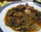 A picture of step 5 of Shaljum palak gosht.