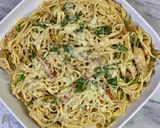 A picture of step 7 of Creamy One Pot Chicken Fajita with Noodles.