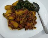 A picture of step 5 of Matoke with minced meat#lovedish#marathon recipe.