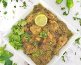 A picture of step 12 of Chicken hara masala.