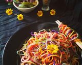 A picture of step 5 of Rainbow Noodles.