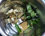 A picture of step 1 of Curry Leaf Pepper Chicken.