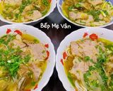 Hình bước làm 3 của món Bún Bò Huế (Nạm bò và sườn bò hoặc xương bò)