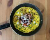 A picture of step 3 of Potato, Pea and Feta Frittata.