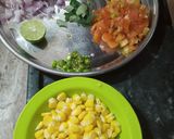 A picture of step 2 of Sweetcorn veg upma and Sweetcorn soup.