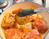 A picture of step 2 of Basque style chicken (Poulet Basquaise).