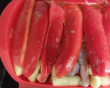 Foto del paso 8 de la receta: Picantón al vapor con tubos de patatas, pimientos y chalotas