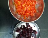 A picture of step 1 of Tangy tomato kachumbar.