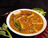 A picture of step 10 of Pui Shake Diye Bhaja Muger Dal (Roasted Moong Dal Cooked With Malabar Spinach - Bong Style).